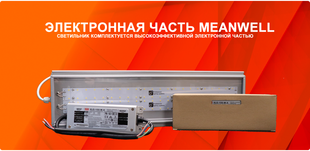 Светодиодные светильники, промышленные на базе источников питания MeanWell. Источник питания MW